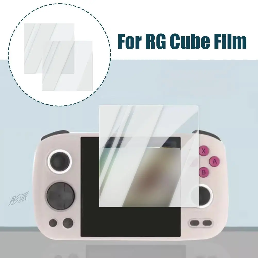 2PCS HD Transprent Tempered Glass Film For RG CUBE Handheld Game Console Display Screen Protective Film Explosionproof Prot K5T0