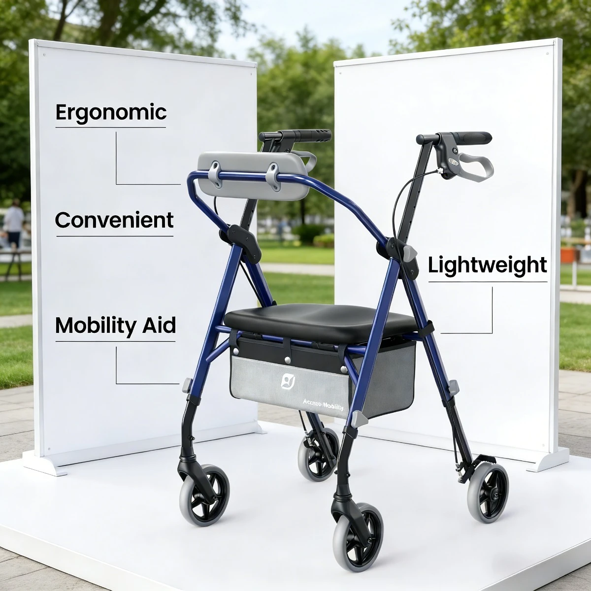 

Брендовые ходунки для пожилых людей, подарок для людей среднего возраста, 60-80 лет, с сиденьем и роликами, макс. нагрузка. 350 фунтов, с сиденьем и спинкой