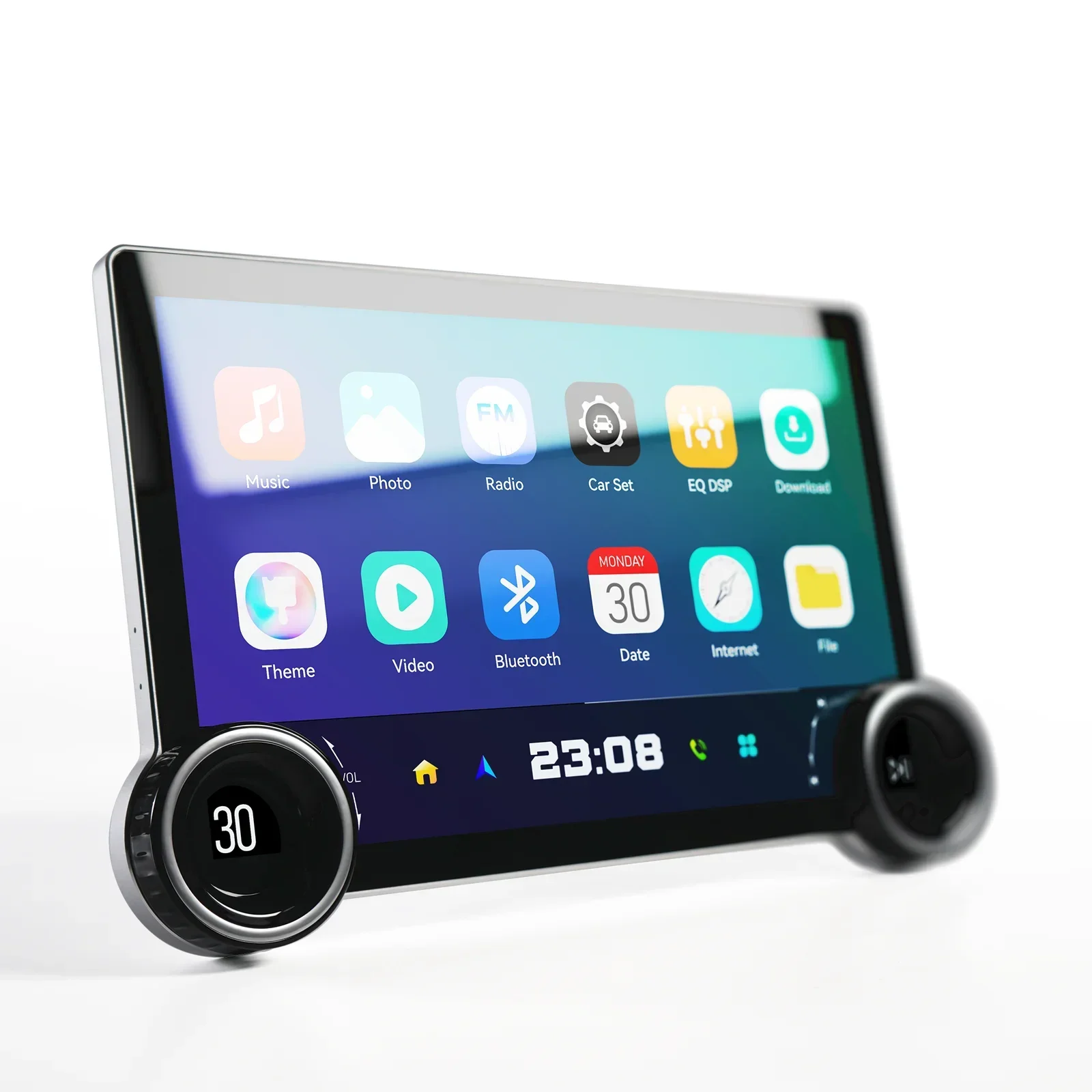 Car video 11.8inch Android 13 2k Touch Screen Carplay Stereo DSP RDS Radio Car DVD player with knob For Host headunit Device