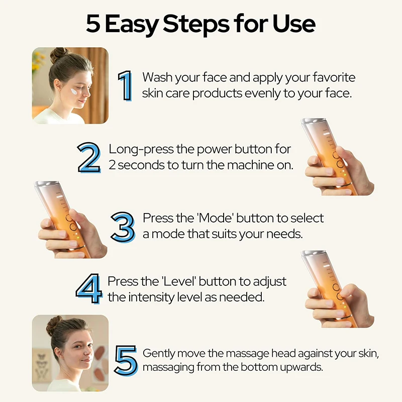 

Portable 6 in 1 Multifunction Hand Held Facial Massage Machine for Anti-Aging Neck Lift Facial Device