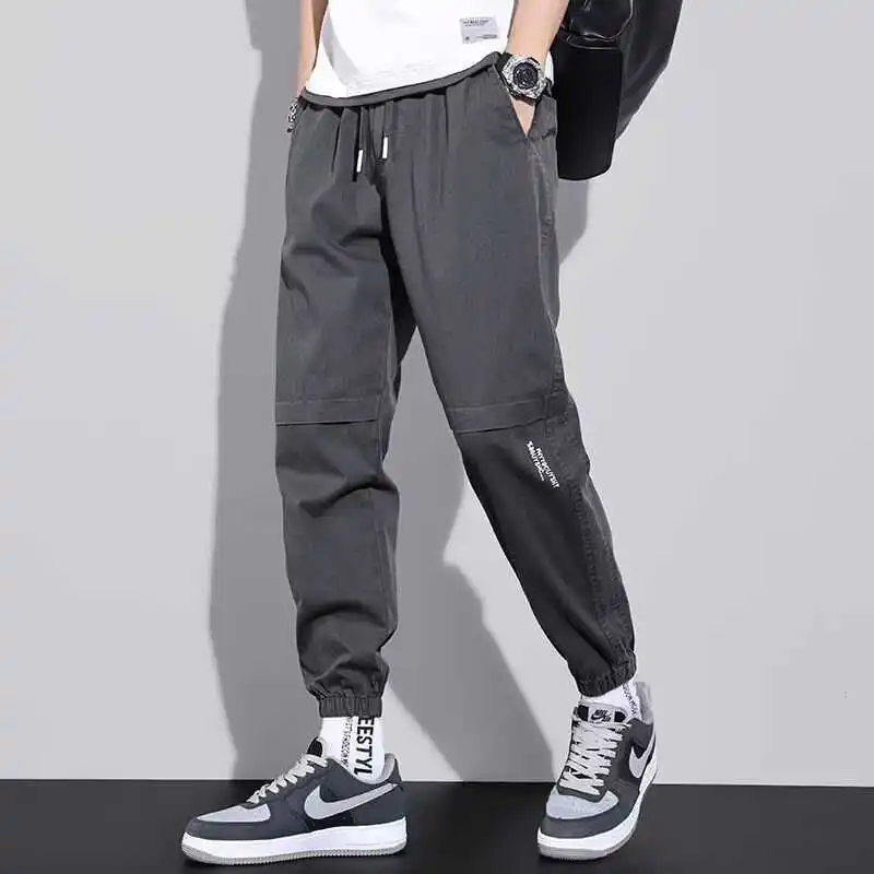 

Men's Summer Lightweight Loose Casual Pants Nine Points Bunching Breathable Long Trousers Workwear Style Comfortable Shorts