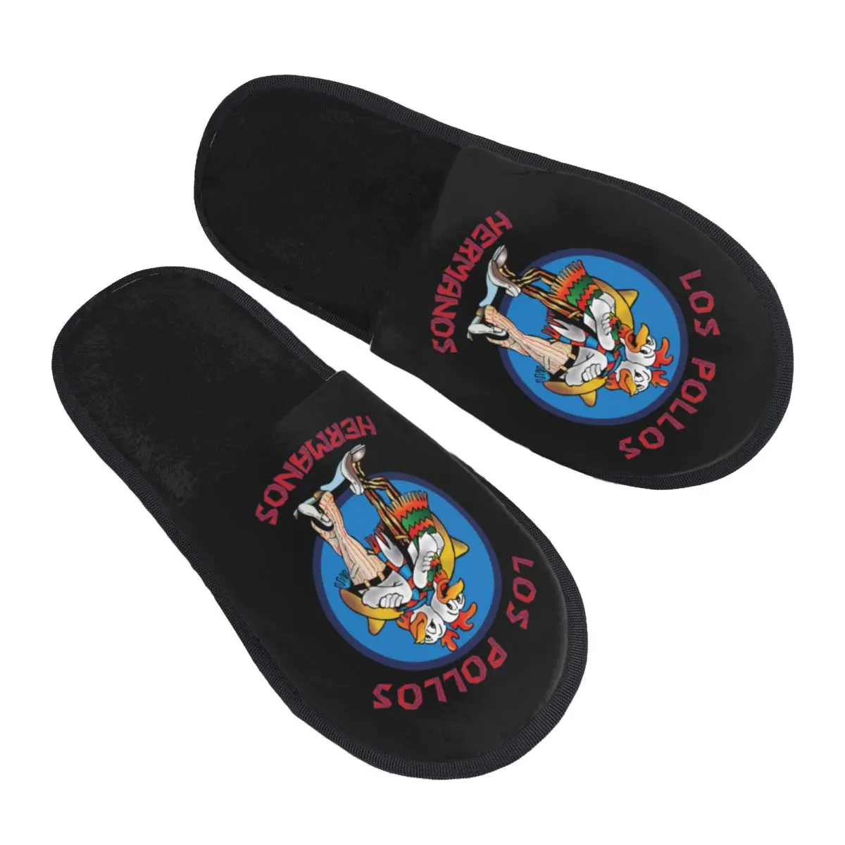 Custom Funny Los Pollos Hermanos Guest Slippers for Hotel Women Breaking Bad House Slipper