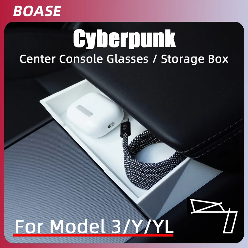 For Tesla Model 3 Y YL Juniper Highland Center Console Armrest Storage Box Glasses Case Tray Organizer Car Interior