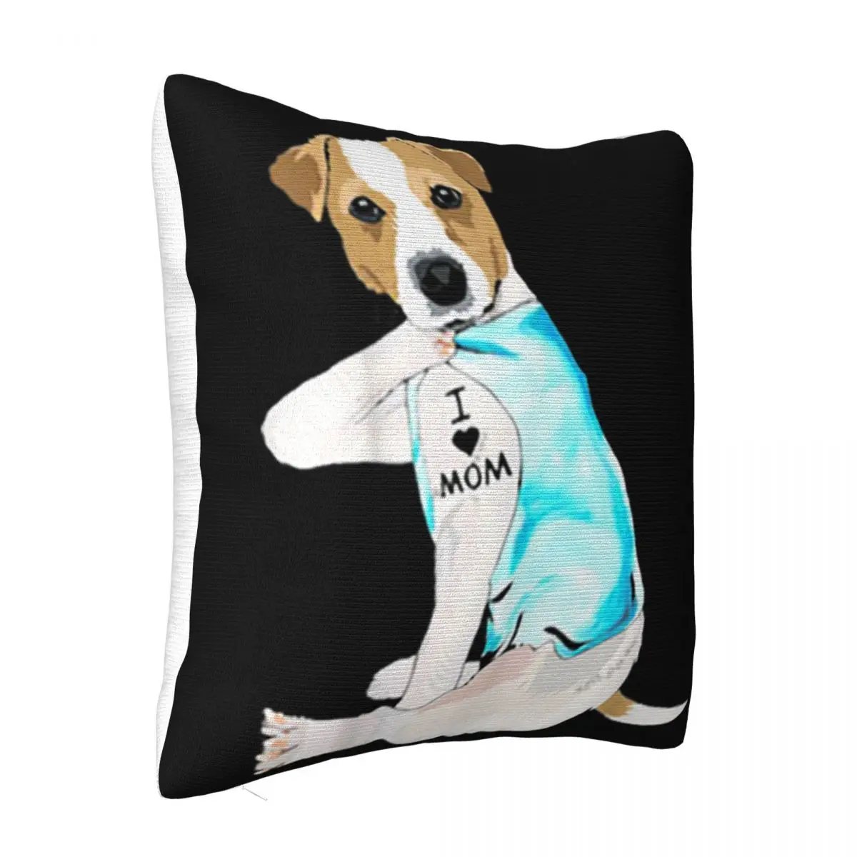 Original I Love Mom Jack Russell Terrier Tattooed Man Funny 3D Hot Sell Male Normal Funny 3D Pillow Case