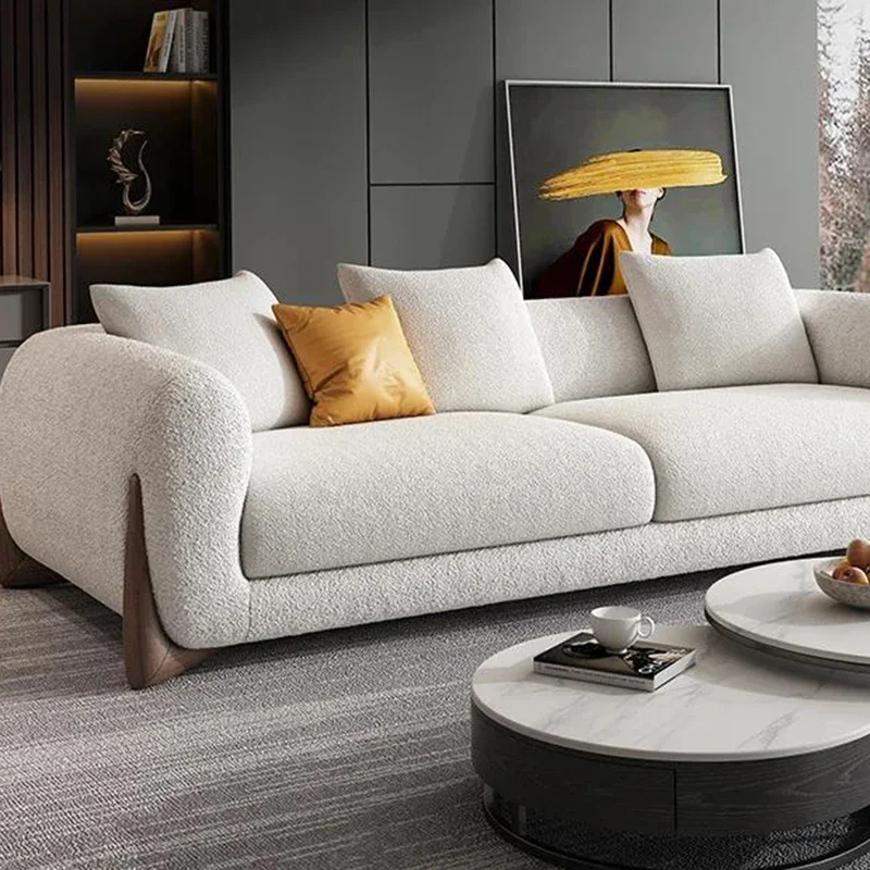 #Designer White Couch Home Furniture Minimalist Living Room Furniture Modern Latex Solid Wood Minimalist Muebles Trendy Furnitur
