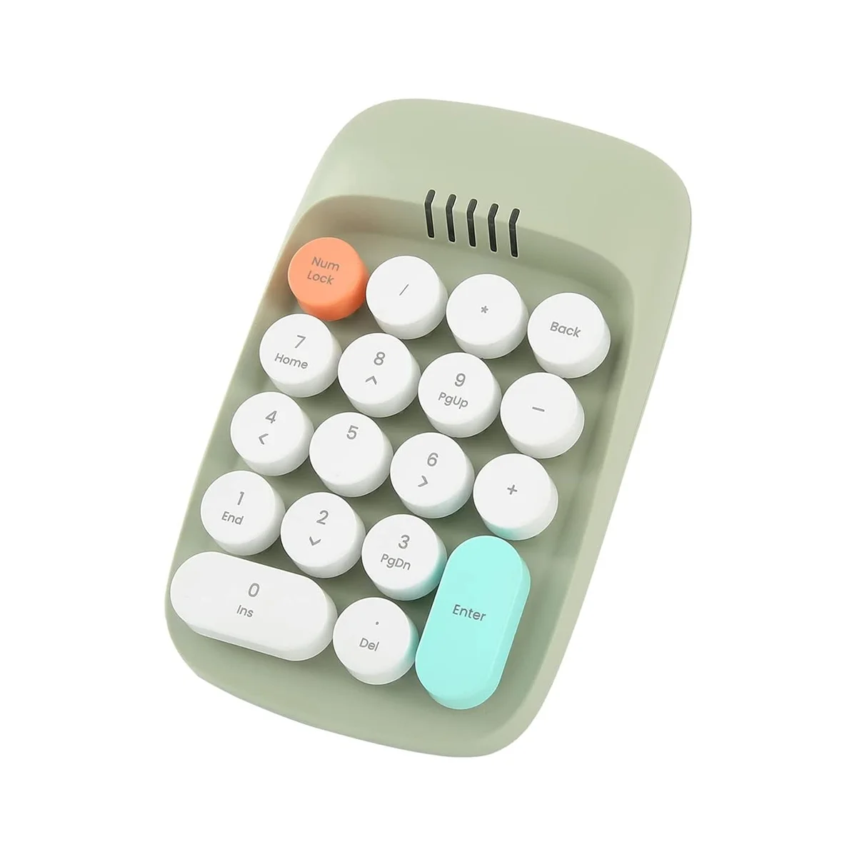 Wireless Number Pad, Typewriter Retro Keypad, Numeric Keypads Numpad 18 Keys 2.4 GHz Bluetooth Mini Keyboard(Green)