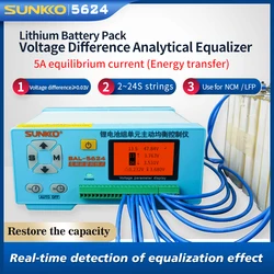 SUNKKO 5624 2S-24S li-ion Lifepo4 akumulator litowy pojemność naprawa 5A aktualne napięcie baterii balancer