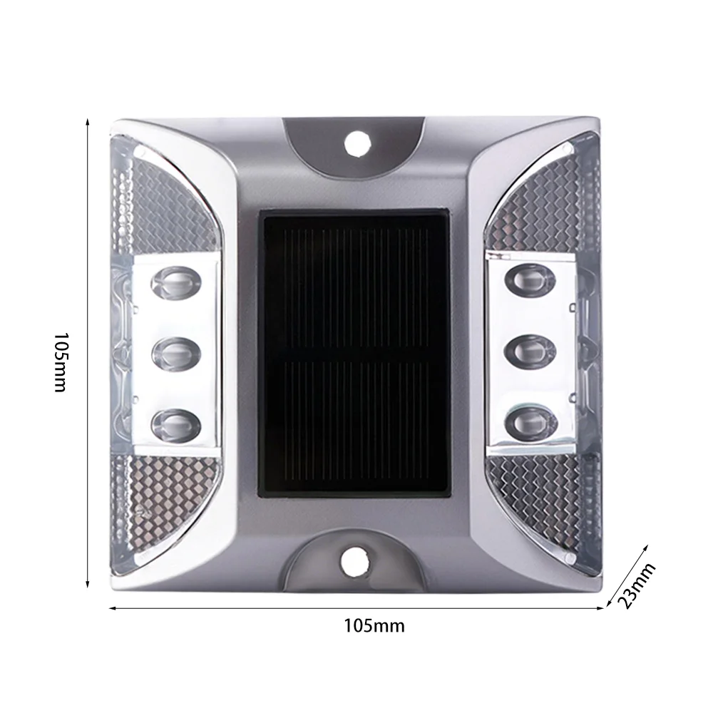 Square Solar Road Stud Light Double Side IP68 Waterproof LED Ground Light Solar Power Reflective Traffic Marker Light