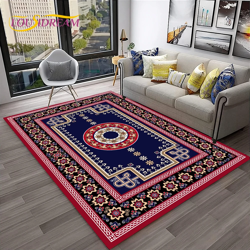 Turkey Bohemian Persian Flower Carpet Rug for Home Living Room Bedroom Sofa Doormat Kitchen Decor,Area Rug Non-slip Floor Mat