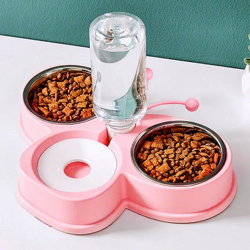 Bebedero automático 2 en 1 con diseño de mariposa para perros y gatos