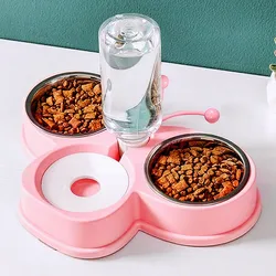 Bebedero automático 2 en 1 con diseño de mariposa para perros y gatos