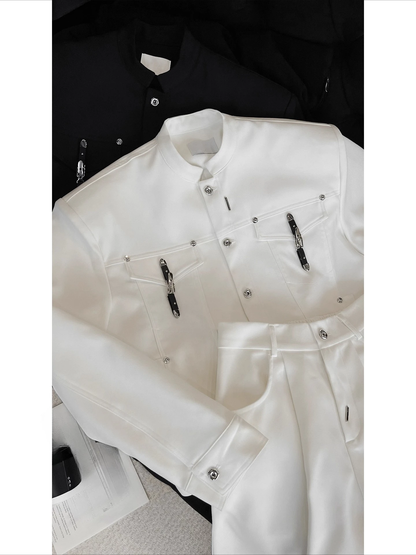 2025 Men's Autumn New Solid Color Stand Collar Jacket Sets Men's Trendy 2pcs Masculinity Stylish Comfort Chic Coats Pants Sets