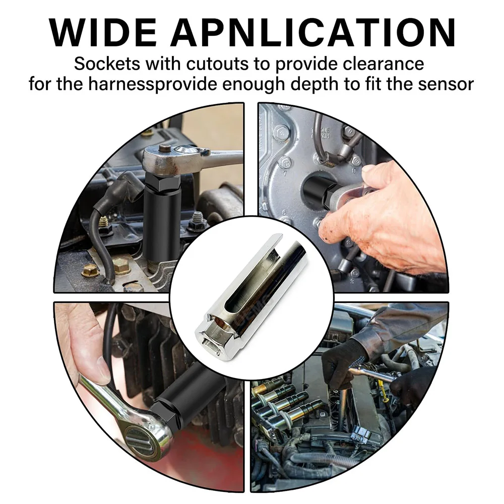 Auto-Sauerstoffsensor-Steckschlüssel mit seitlichem Drahlausschnitt, 22 mm, 1/2 Zoll Universalantrieb, Auto-Sauerstoffsensor, zum Entfernen des Installationswerkzeugs