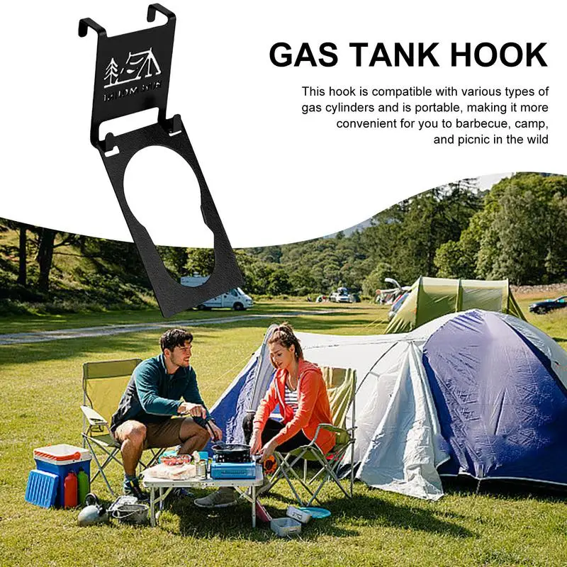 Hang Gas Canister For Camping Tables Hook iron Stove Tank Hanger Hook Outdoor Camping Table Gas Stove Tank Organizer