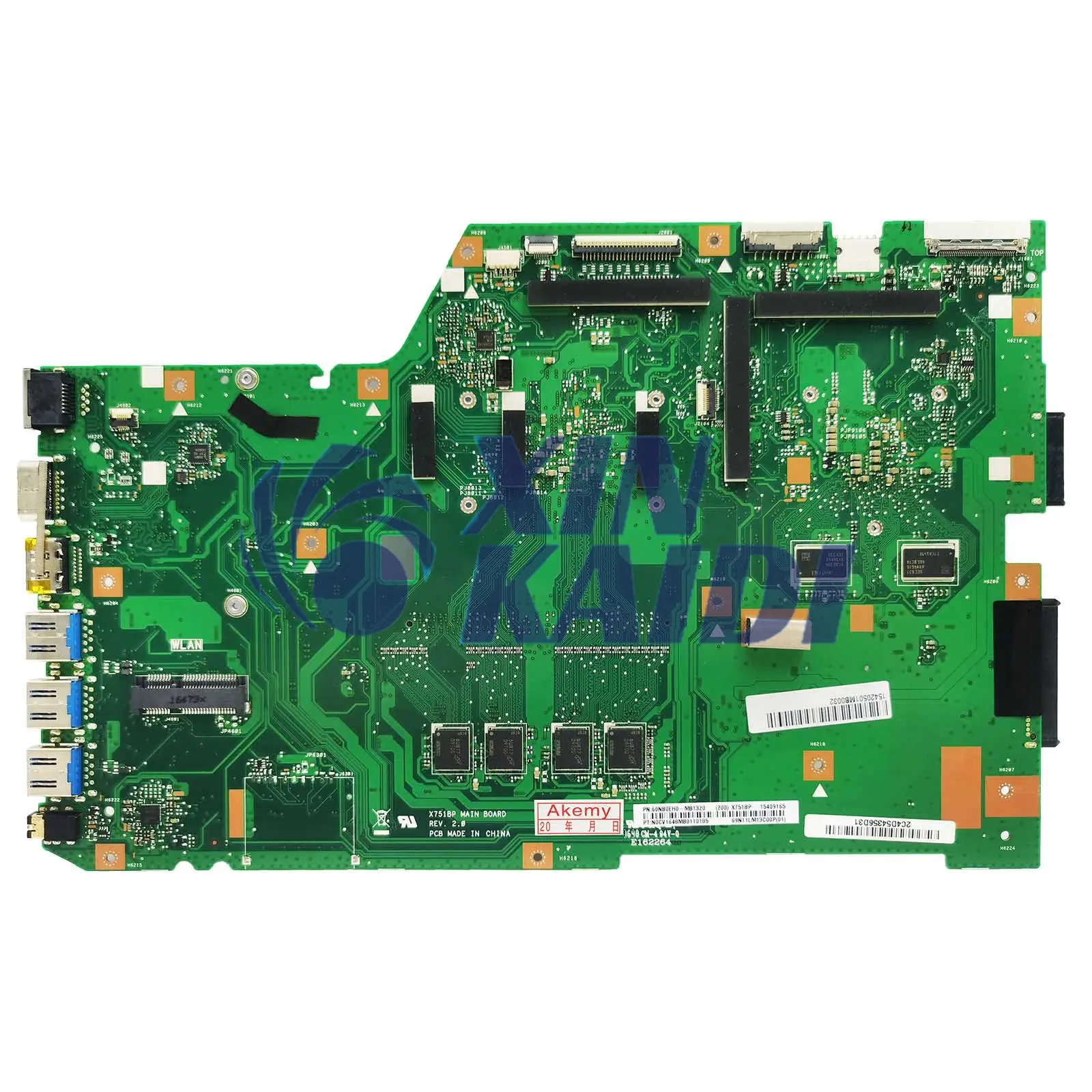 Notebook Mainboard For ASUS X751B X751BP F751BP A751BP K751BP Laptop Motherboard E2 A6 A9 CPU 4G 8G-RAM V2G