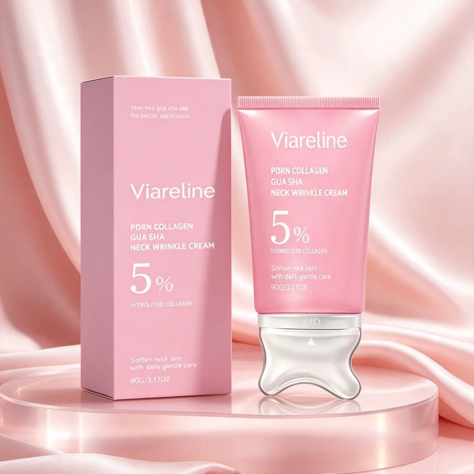 Viareline Neck Wrinkle Cream Deep Moisturizing Relieve Dryness Reduce Fine Lines Improve Sagging Smoothing Neck Moisturizer 90g