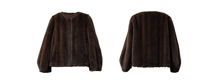 Amii Crew Neck Faux Fur Coat Lantern Sleeve Loose Fit Warm Light Luxury Minimalist 2026 Winter Women's Fur Coat 12624109