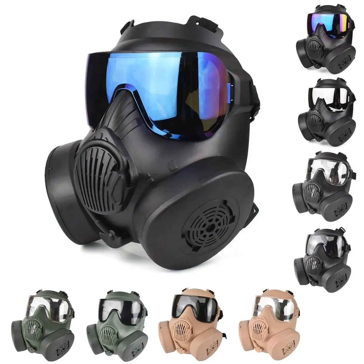 

Tactical Gas Mask with Fans Seal Team M50 Live CS War Game Mask Paintball Airsoft Mask