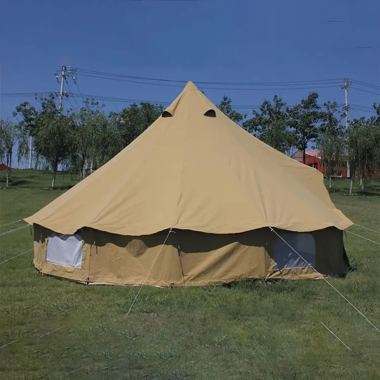 

Luxury Outdoor PVC Canvas Bell Tent 4m 5m Safari Yurt Glamping with Mongolian Style Waterproof Feature