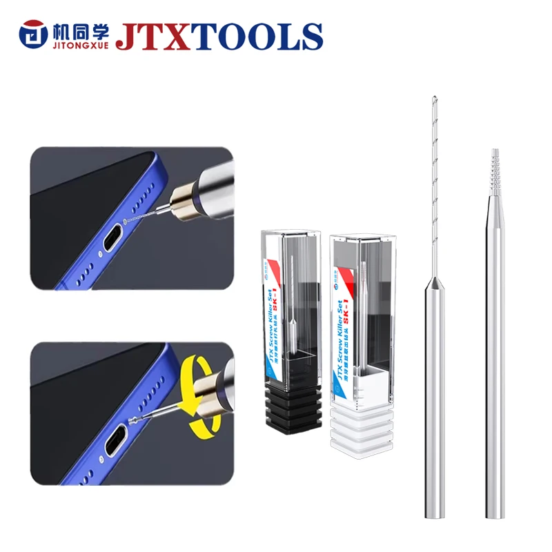 

JTX SK-1 Alloy Screw Sliding Extractor Drill Bit Precision Screw Quickly Remove for Phones PCB Motherboard Frame Repair Tool Kit
