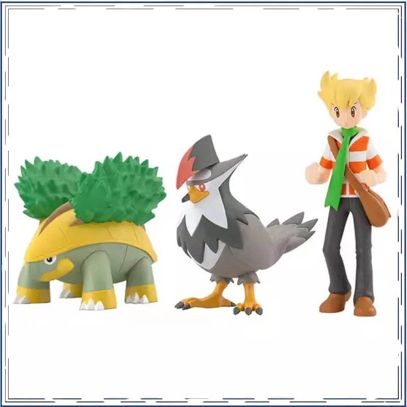 

BANDAI Pokemon Scale World Grotle Staraptor Sinnoh Region Christmas Gifts Original Anime Action Figure Model Toys IN SHELF