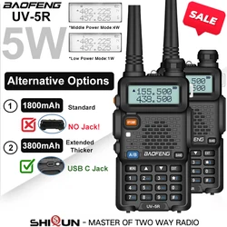 2 pz 5W UV5R Baofeng Walkie Talkie Dual Band VHF UHF tipo C a lungo raggio FM portatile Ham CB radio bidirezionale ricetrasmettitore palmare