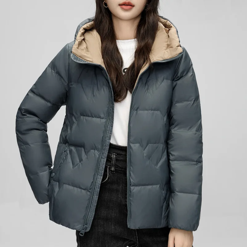 Mulheres jaqueta curta inverno novo estilo coreano casaco de penas de pato quente acolchoado