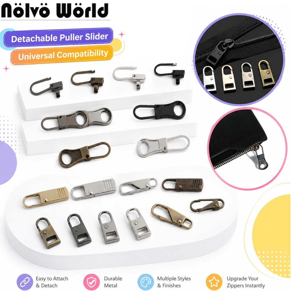 10/30/100PCS Sturdy Metal Zipper Slider Puller Replacement For Broken Buckle Travel Bag Suitcase Garment Zipper Head Accessories