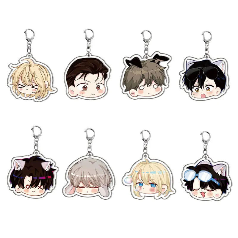 Fashion Anime The Falling Merman Figure Keychain Cartoon Acrylic Key Ring Women Bag Pendant Accessories Friends Christmas Gifts