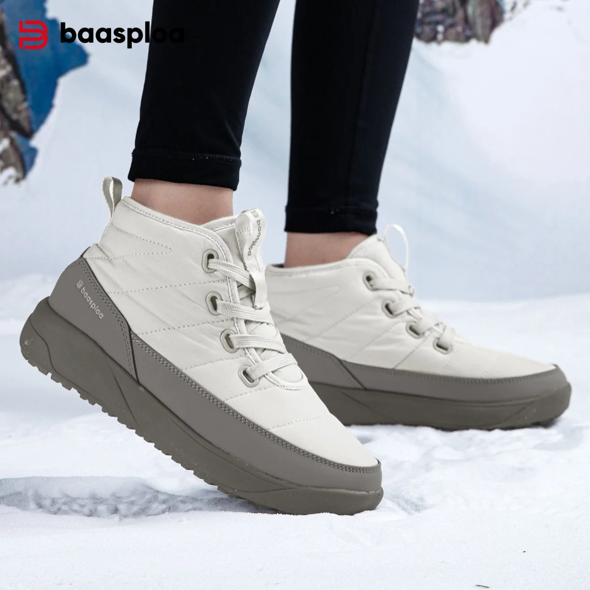 

Baasploa/женские прогулочные кроссовки, новые мягкие теплые плюшевые хлопковые ботинки, женская удобная нескользящая зимняя повседневная обувь для улицы