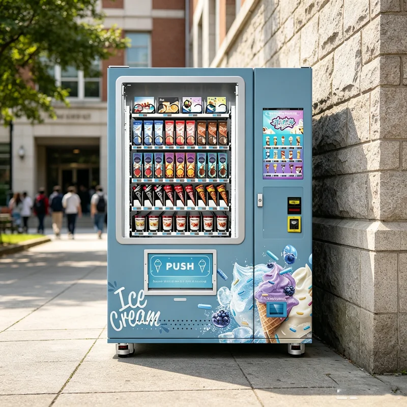 Ice Cone Vending Machine Self Service Ice Lollies Vending Machine Outdoor Bussiness  Cake Frozen Food Vending MachineCustom