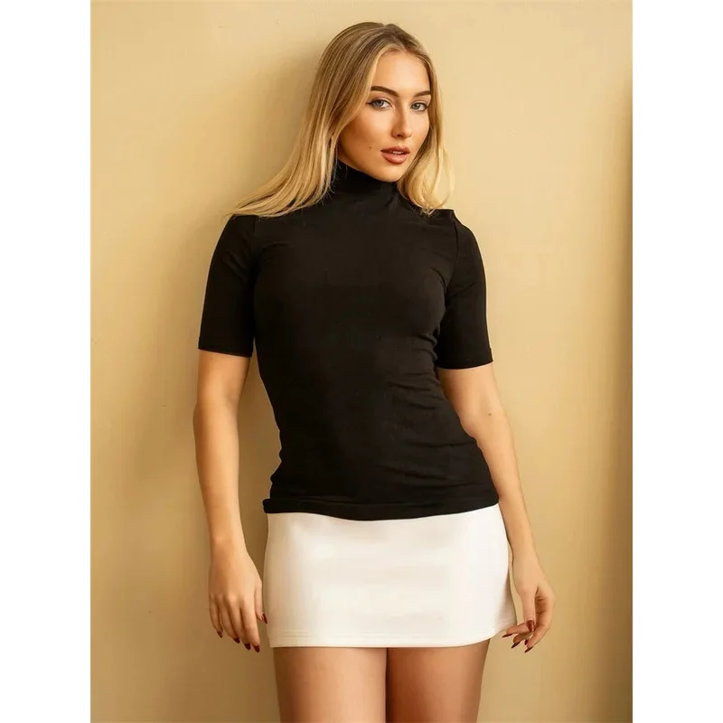 JINIA Zomer Vrouwelijke Contrast Mini Jurk Casual Hoge Taille Korte Mouw Sexy Skinny Patchwork Bodycon Jurk Dames Mini Jurk