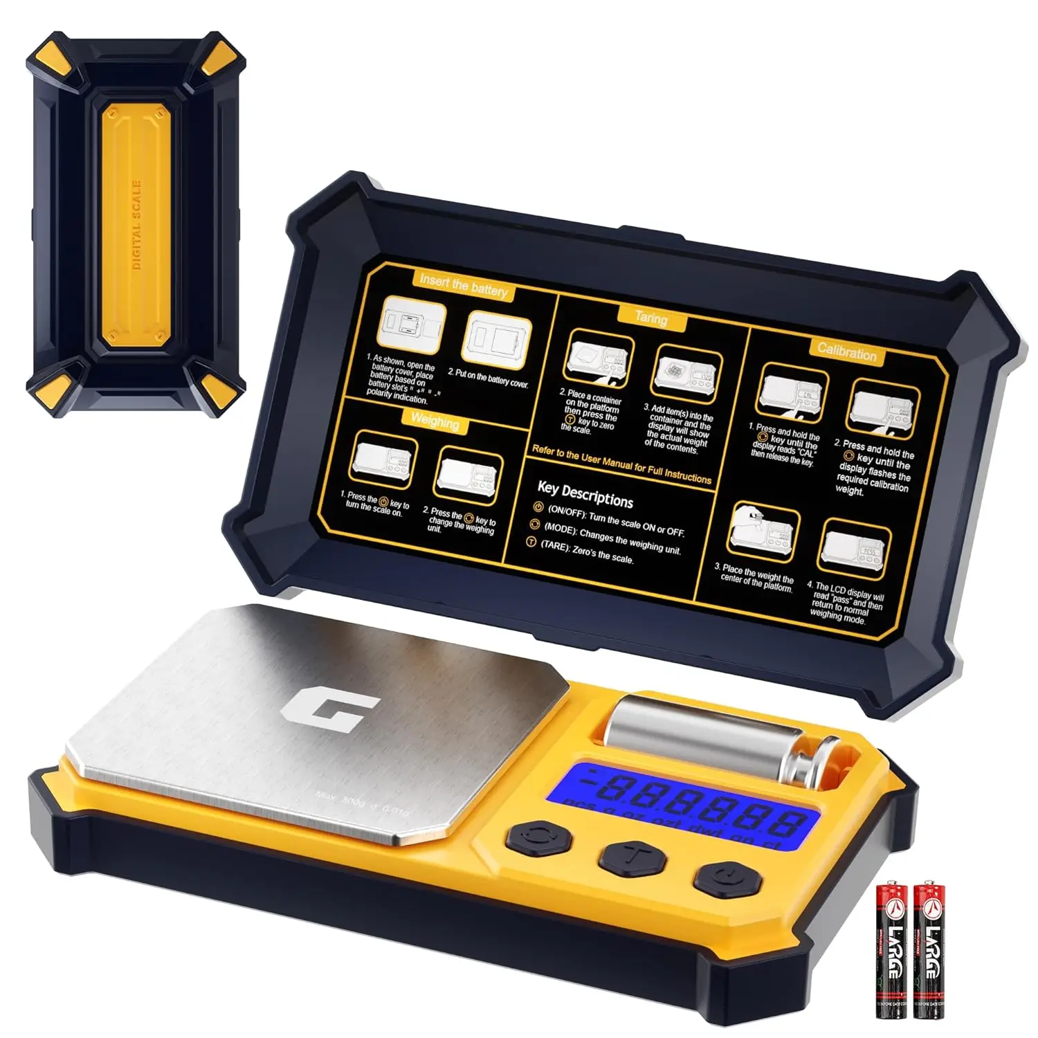 Escala Digital de Bolso Grama Preciso 300 g x 0.01g Pequenos Pesos Digitais Portáteis de Alta Precisão para Jóias Diamantes e Pós