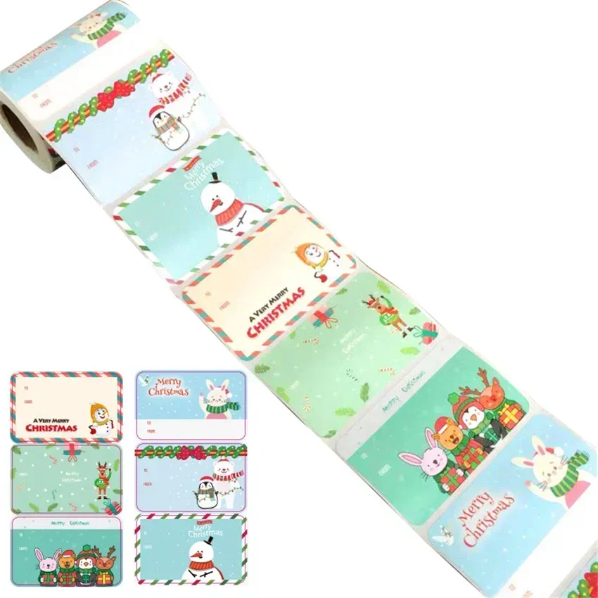 50pcs Celebrate Christmas Thank You Sticker Adhesive Label Seal Paper \