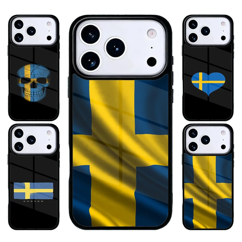 Sweden Flag soft Phone Case For iPhone 17 Air 16 15 14 13 12 11 Pro Max Plus