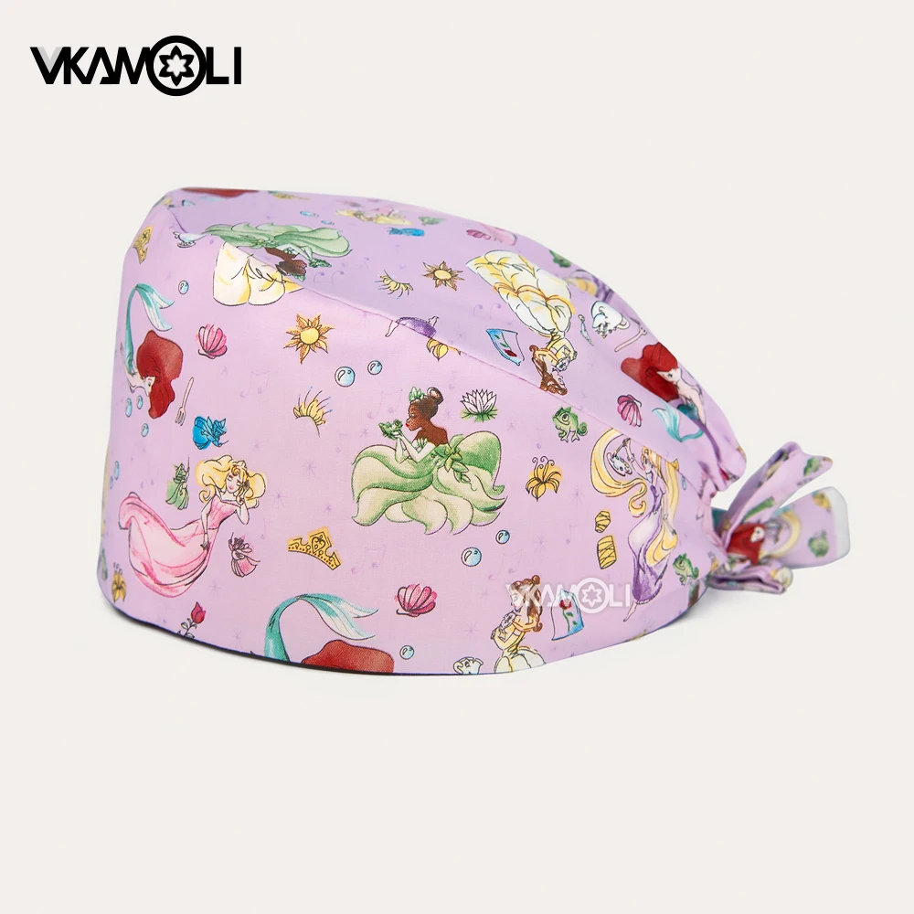 women\'s and man operating room hats cotton Cartoon print hat nurse Scrub hat beauty salon nursing cap laboratory Scrub Cap