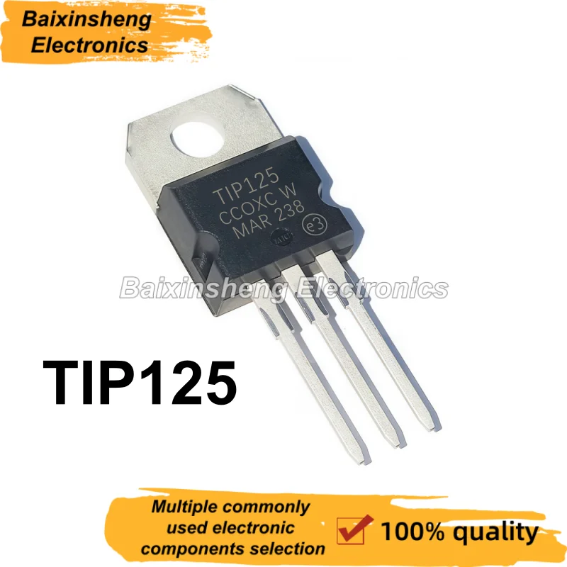 10 Pieces, New and High-Quality TIP125, Package TO-220, PNP Type Darlington Power Transistor
