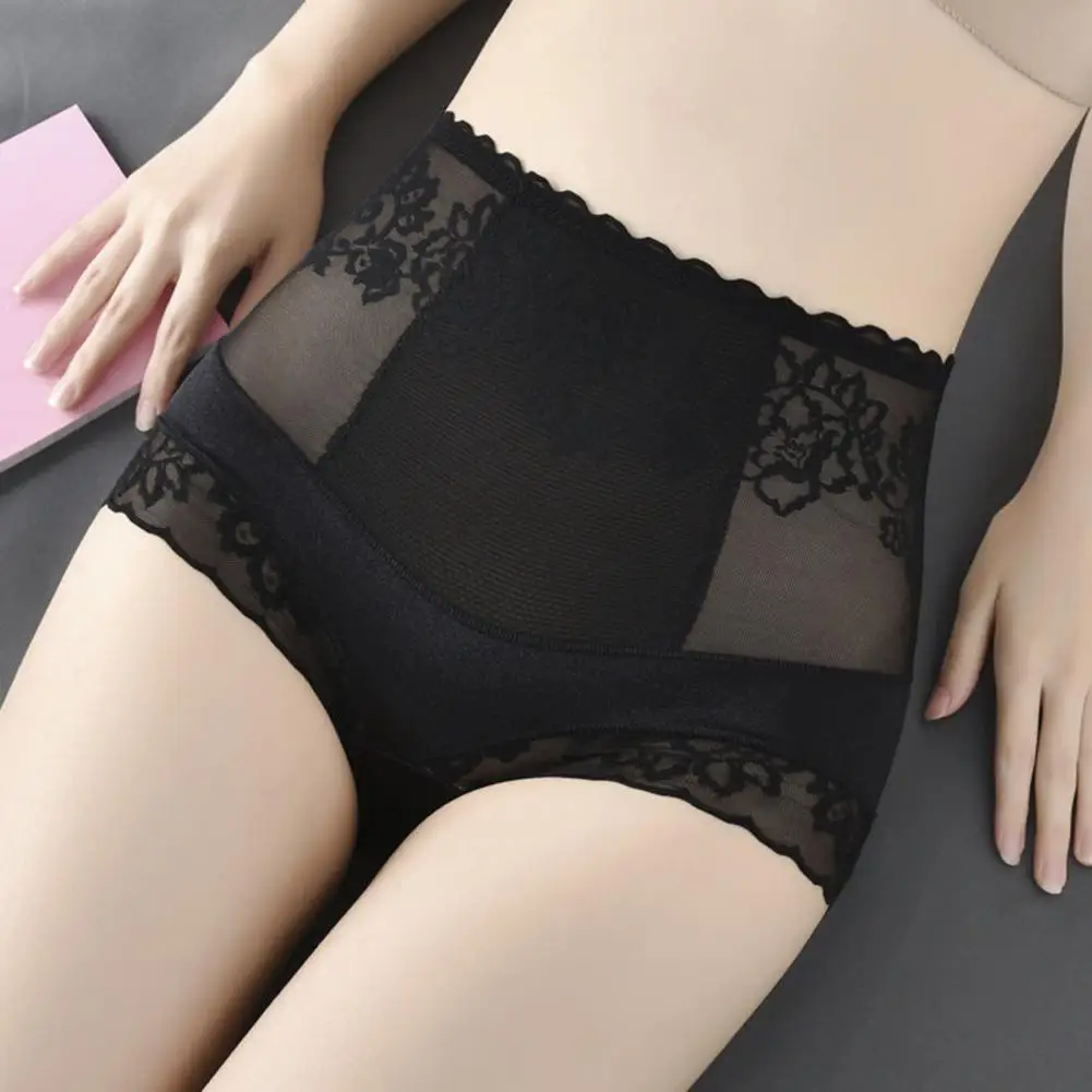 Women Seamless Briefs  High Waist Lace Embroidery Butt Lifter Panties For Women Sexy Floral Control Tummy Slim Sexy Lady Brief