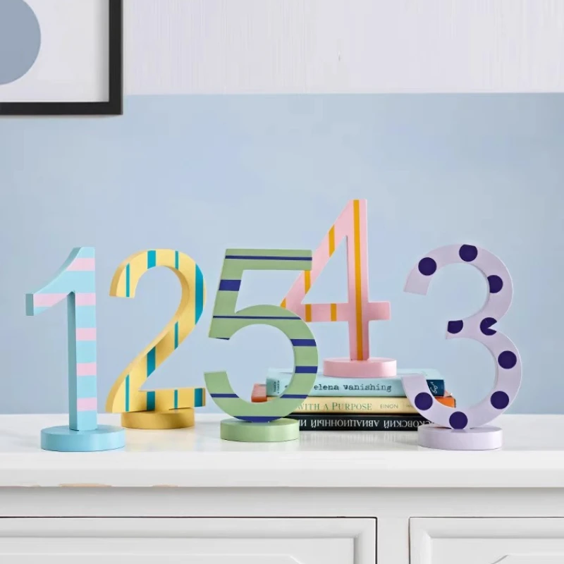 

Desktop ornaments Home accessories Children's room Bedroom Alphanumeric kindergarten Creative wooden room decorations