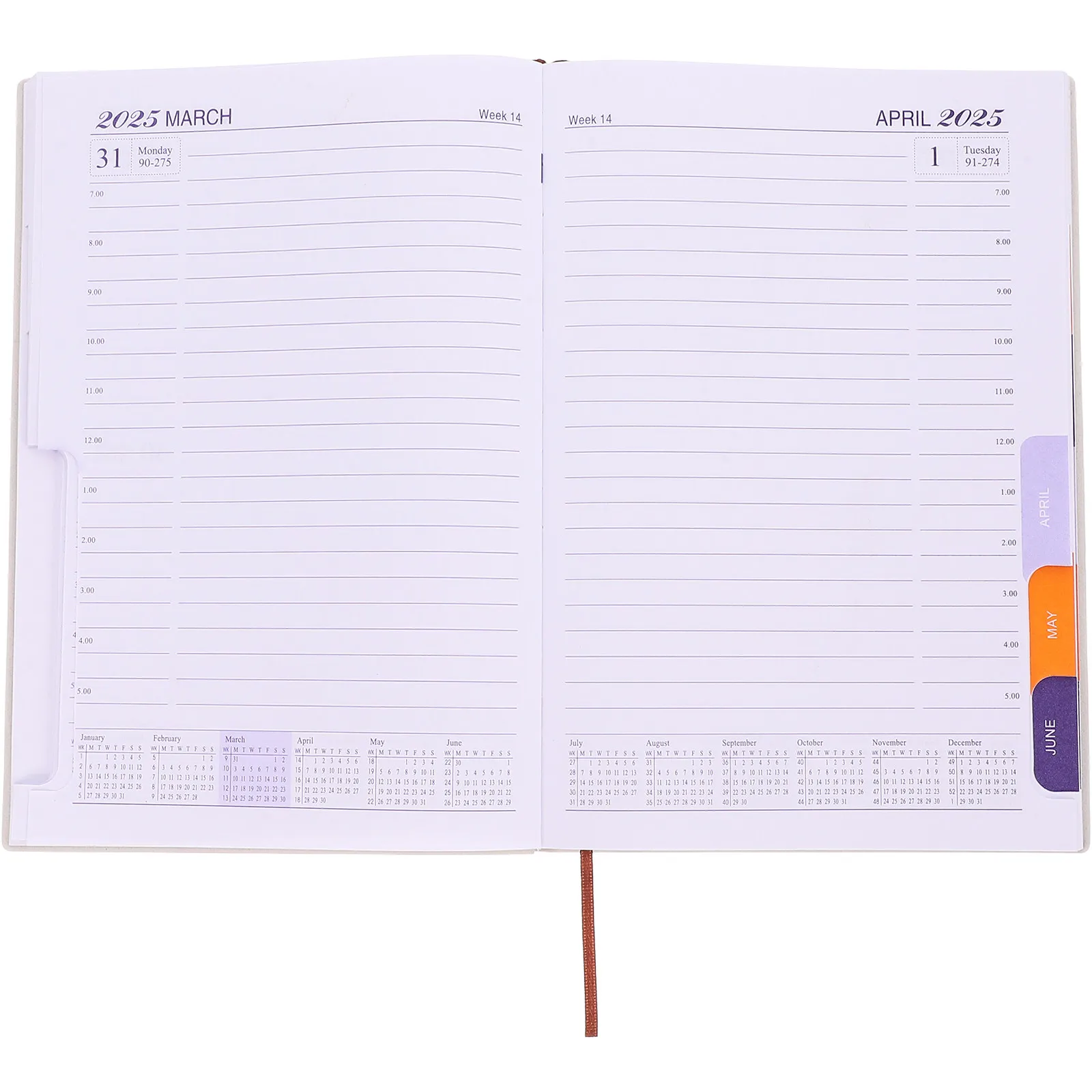 Daily Planner Notebook 2025 A5 Compact Size Multi-Function Schedule Organizer Portable Weekly Monthly Plan Notebook