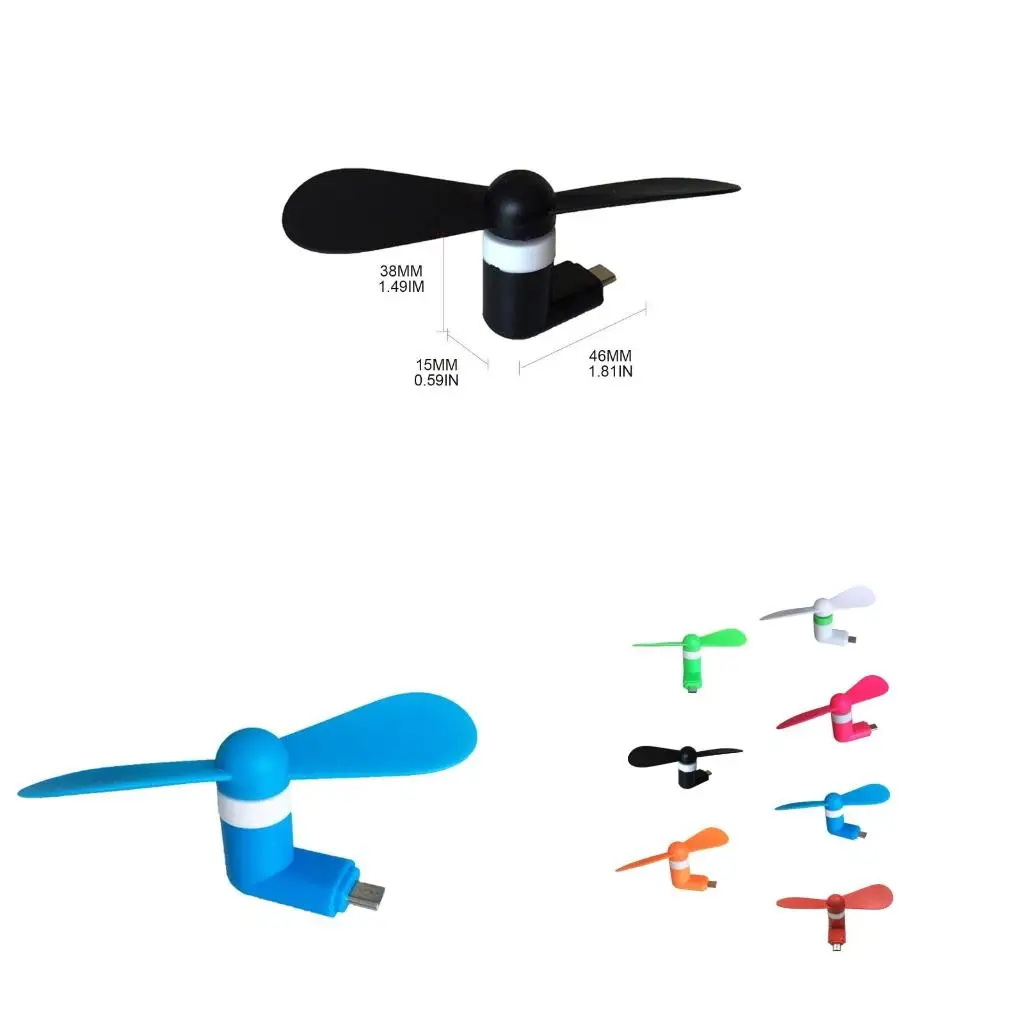  Mini Cell Phone Fan Colorful and Powerful Fan Cell Phone Summer Micro USB Fan