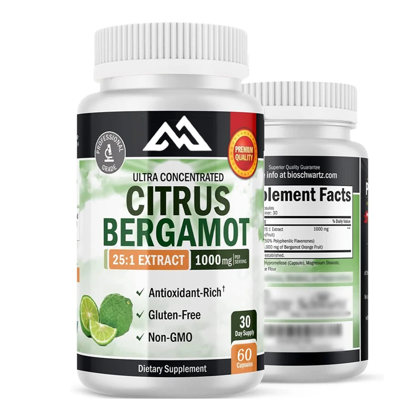 

Citrus bergamot extract 1000mg, high absorption and bioavailability - gluten free, non GMO 60 capsules vegetarian capsules