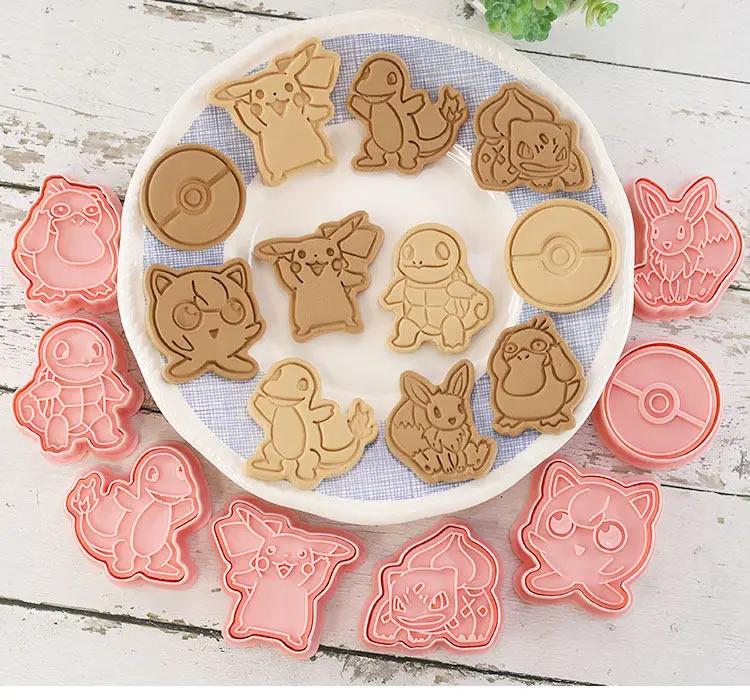 Molde para Hornear de Pokemon, Lindo Molde de Pikachu, Figura de Anime, Herramientas de Cocina DIY, Artículos para Fiestas, Molde para Repostería, Prensa para Galletas, Estampador, Regalo, Juguete