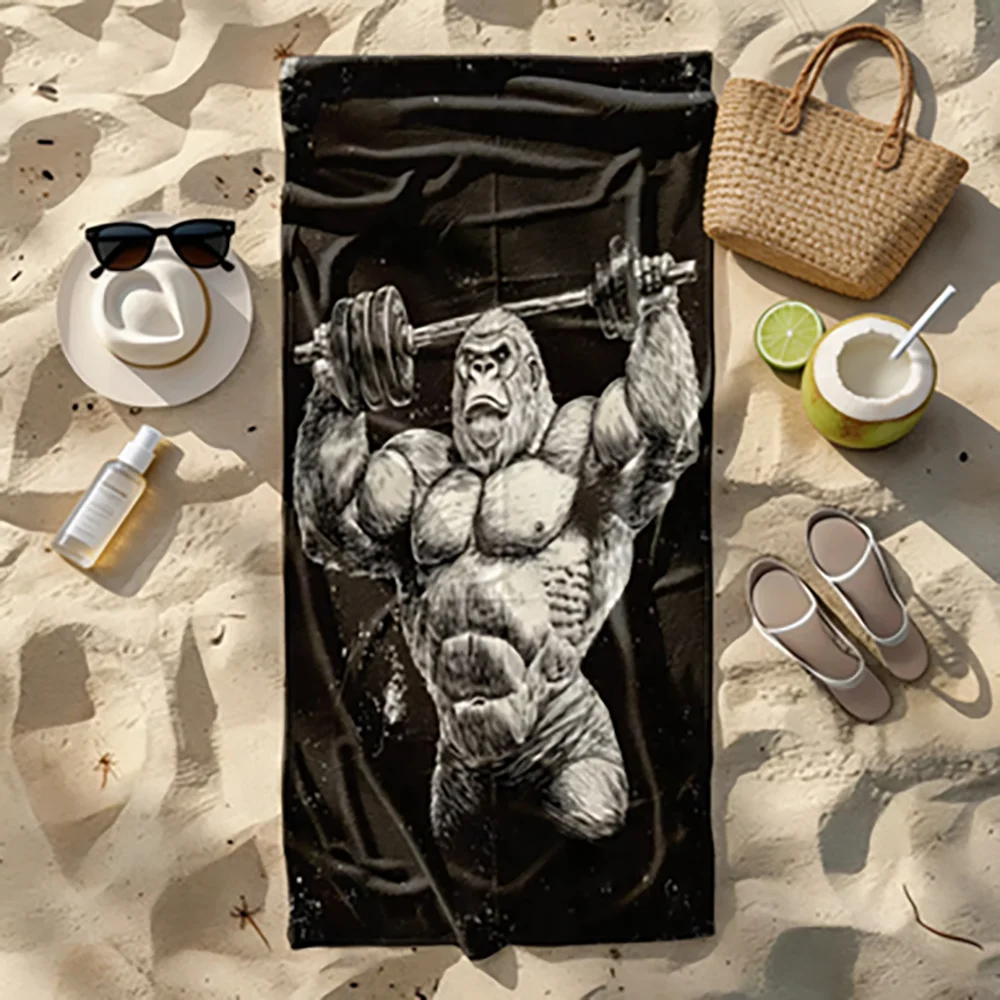 1PC Extra Large Gorilla Quick-Dry Microfiber Beach Towel Sand-Free Super Absorbent Lightweight Compact for Swimming