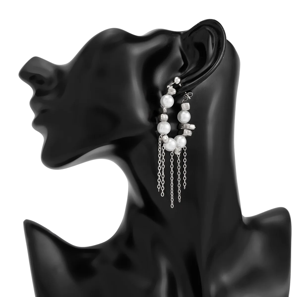 

Simple Ins-style Irregular Beaded Imitation-Pearl Earrings For Women Fashionable Tassel Chain Luxury Jewelry Pendant Earrings