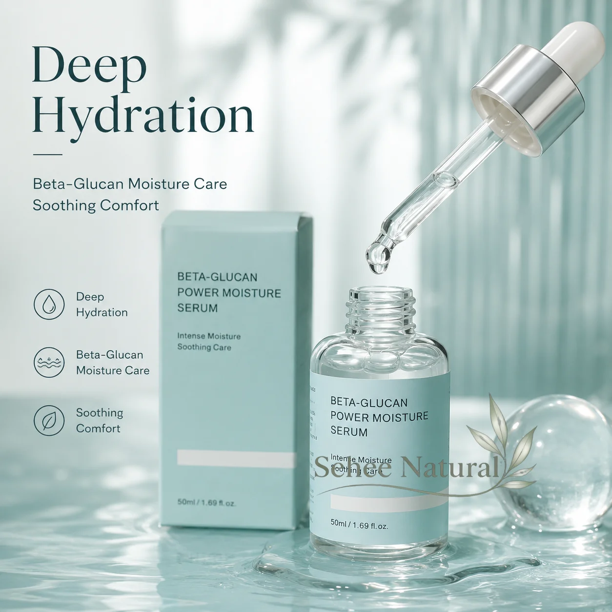 Beta-Glucan Power Moisture Serum Intense Hydrating Calm Sensitive Skin Strengthen Skin Barrier Dry Combination Facial  Essence