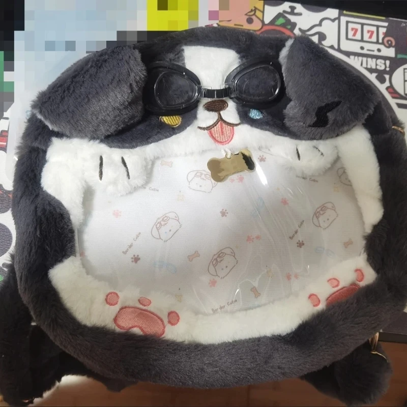 New Border Collie Backpack Plush Cartoon Dog Backpack Soft Cute Single Shoulder Backpack Soft Skin Friendly Fabric For Women