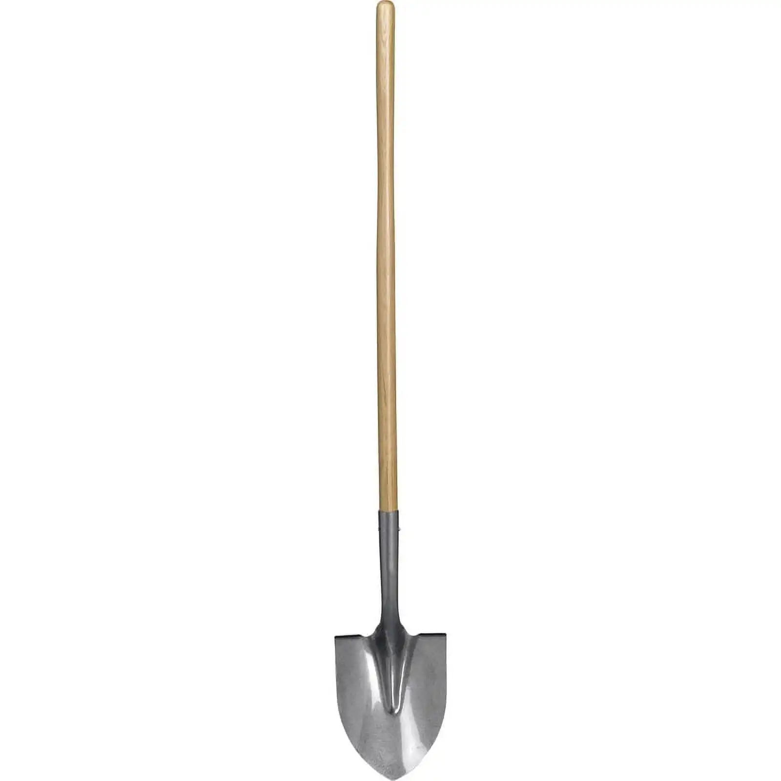 

Gauge Tempered Steel Round Point Shovel With 48" Wood Handle