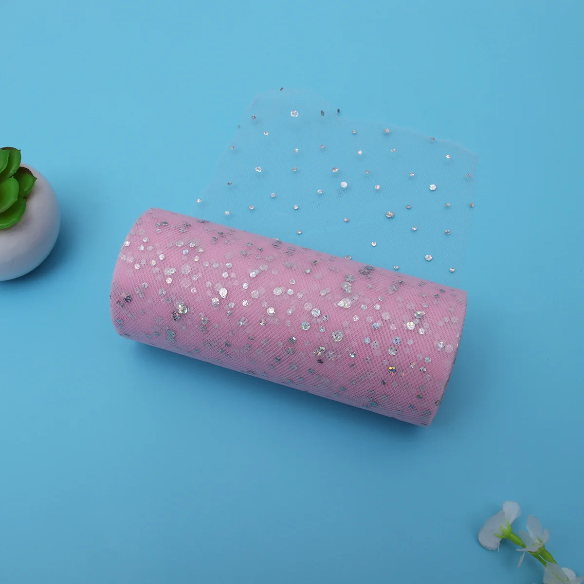 24 ياردة الوردي الترتر تول لفة سباركلي صافي النسيج ل ديكور الزفاف حفلة الحرفية Diy توتو تنورة هدية التفاف الجدول كرسي وشاح