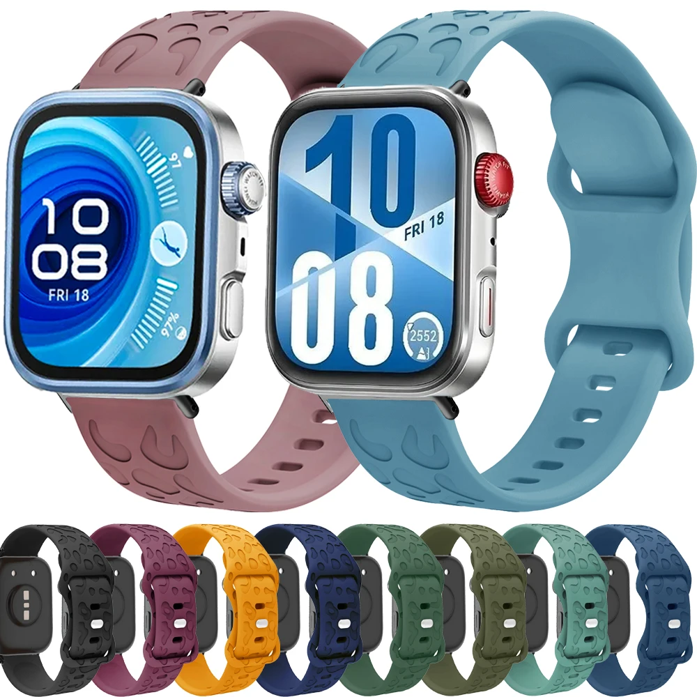 Graviertes Band für Huawei Watch Fit4 4pro 3, Sport-Silikon-Smartwatch-Zubehör, Ersatz-Correa für Huawei Watch Fit 3 2 1